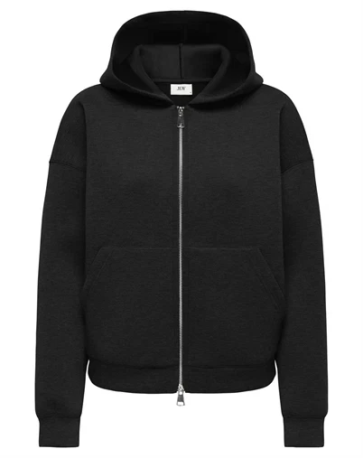 JDY - JDYSabrina Zipper Scuba Hoodie - Black
